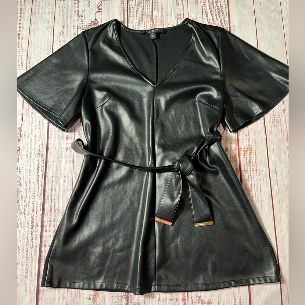 Marc Jacobs Black Faux Leather Blouse
